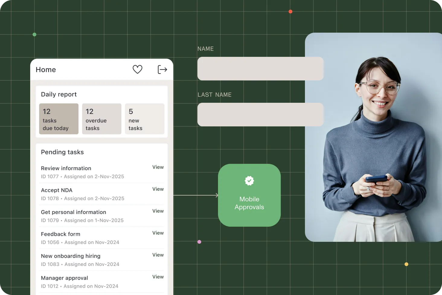 Mobile application interface