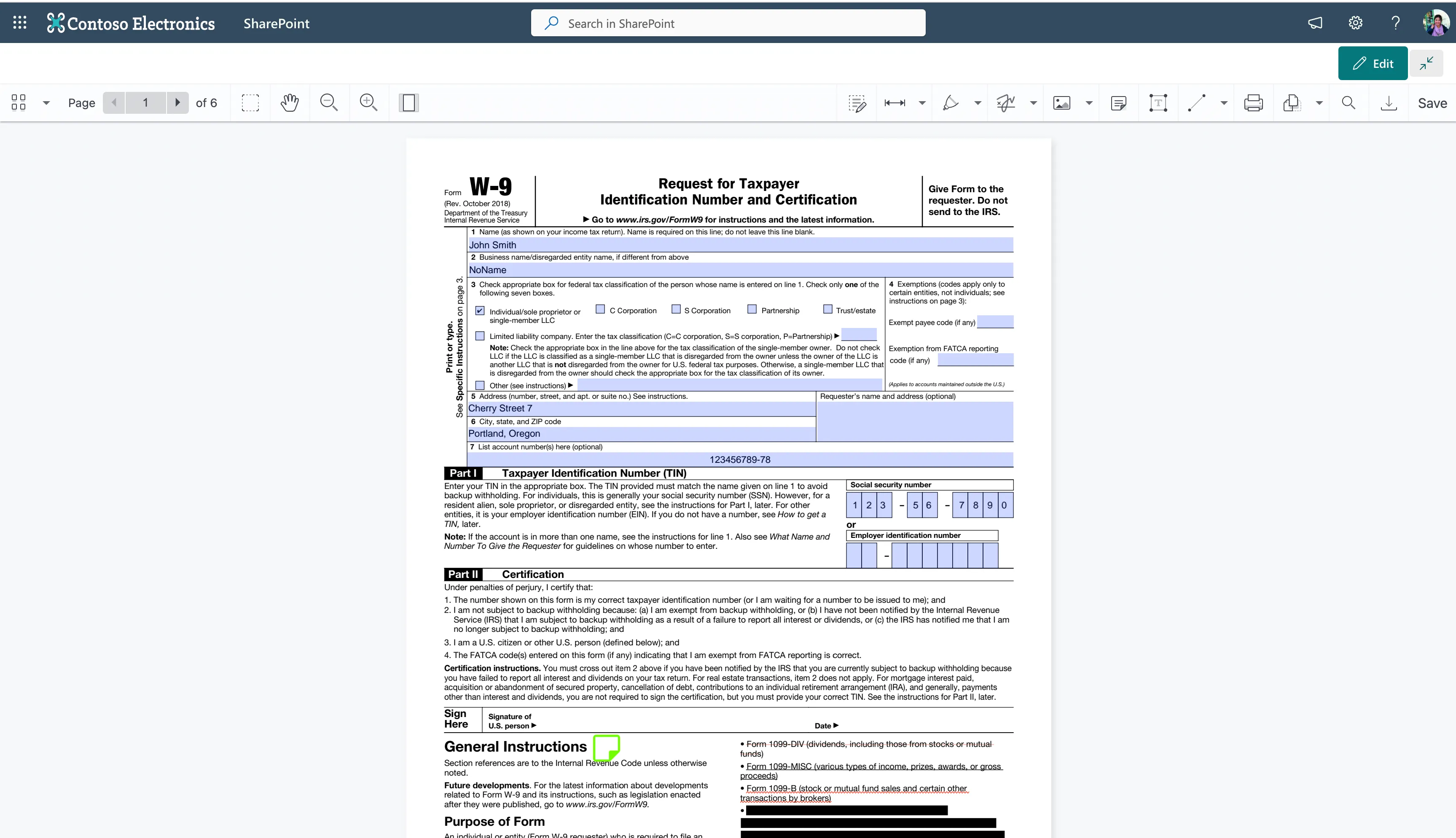 Fill out PDF form