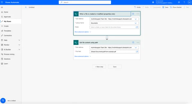 fill pdf forms from sharepoint list
