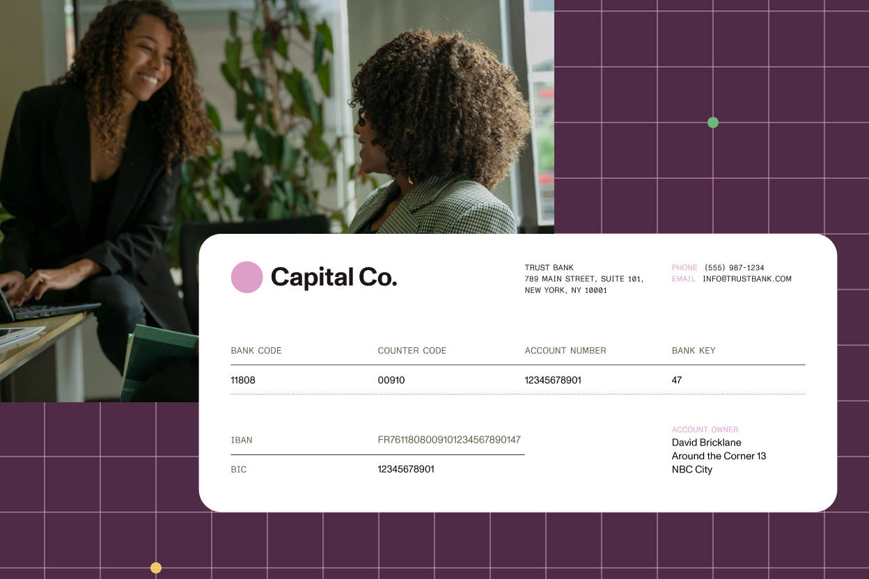 Bank account information