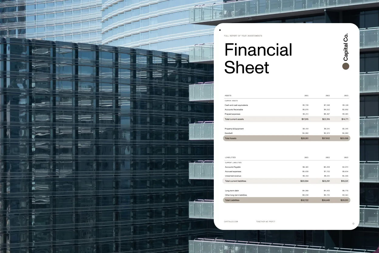 Financial sheet