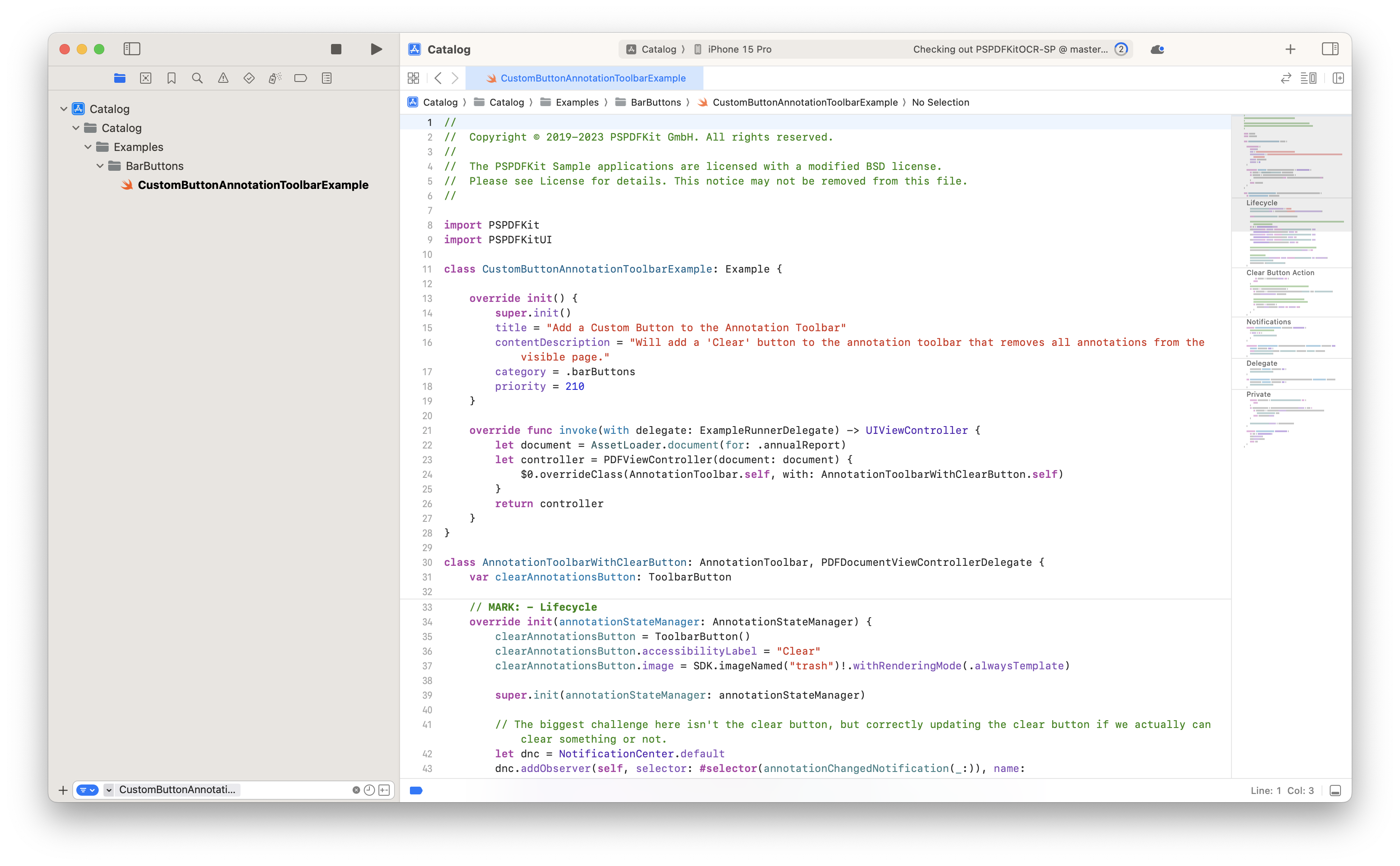 find-objc-catalog-example-xcode