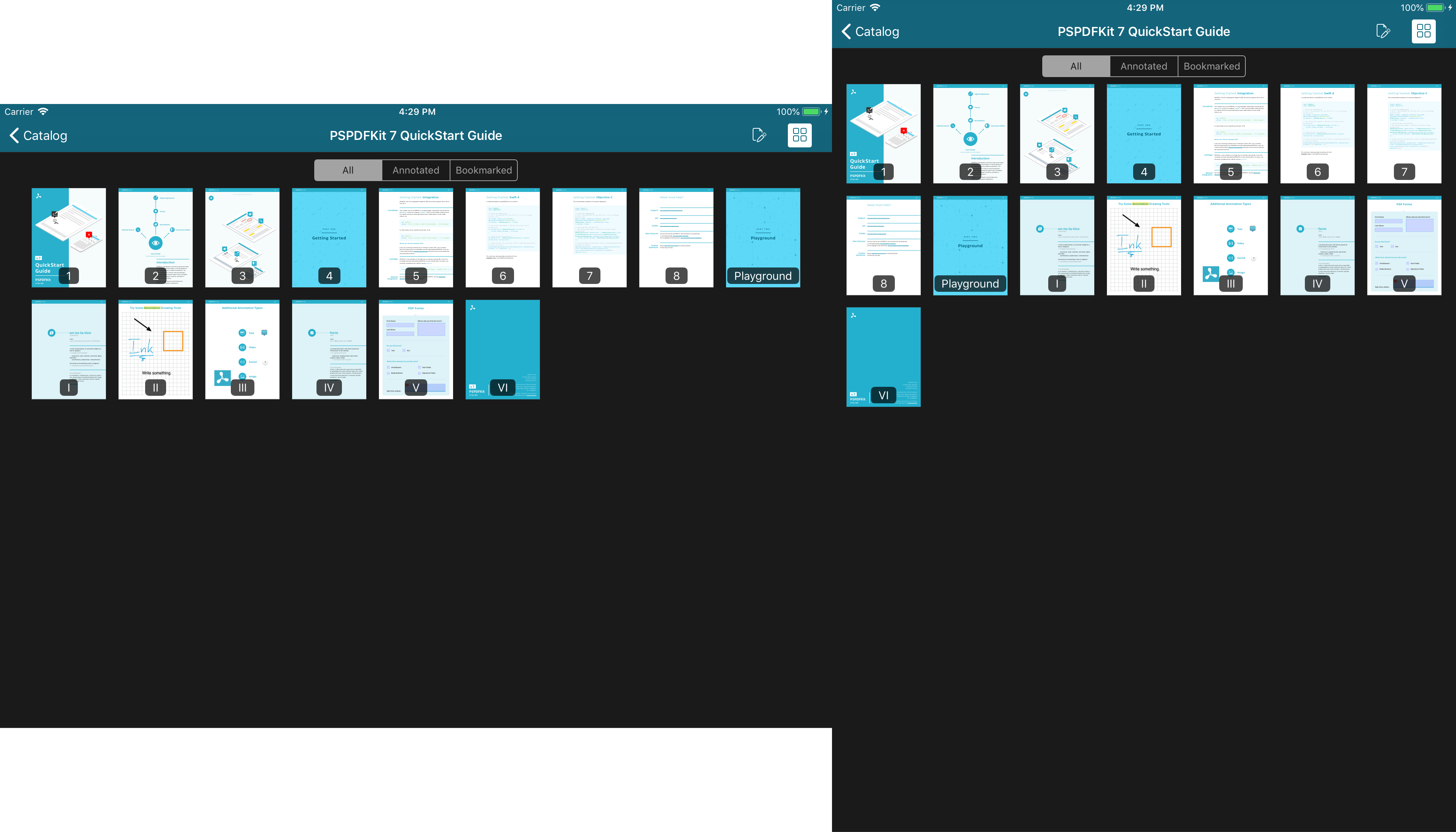 Thumbnails using fixed width on iPad