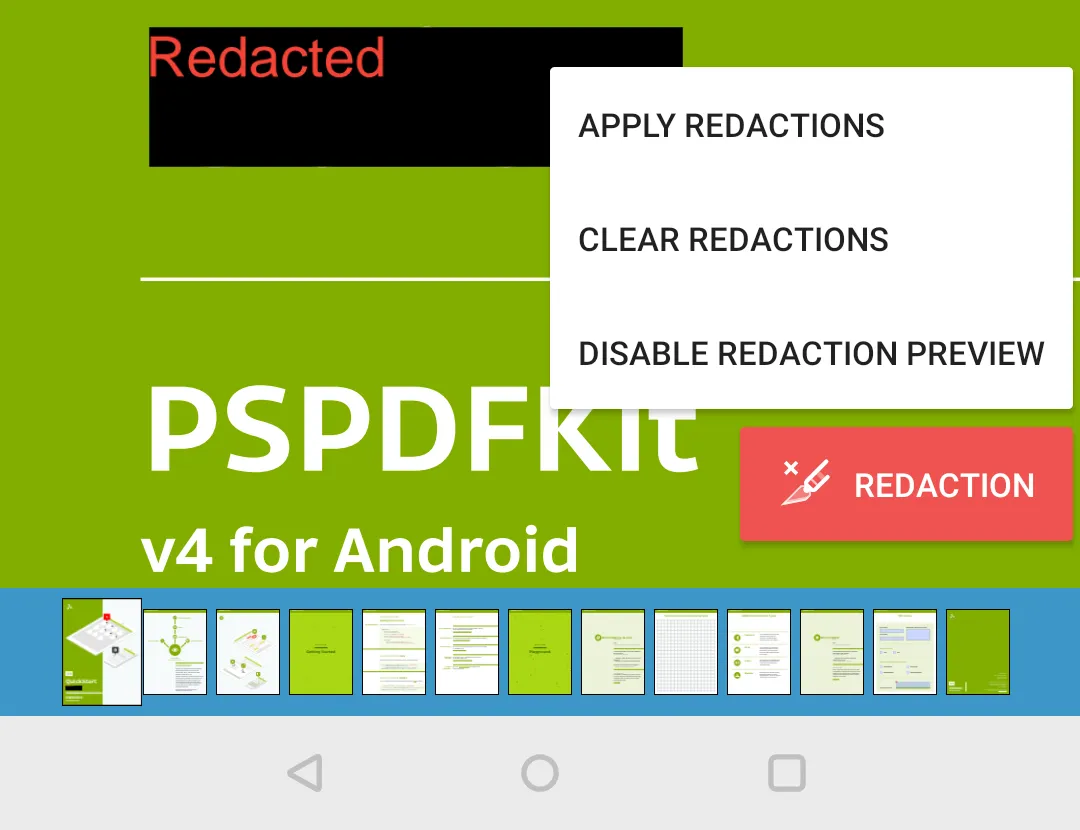 Floating Redaction Info Button with Preview
