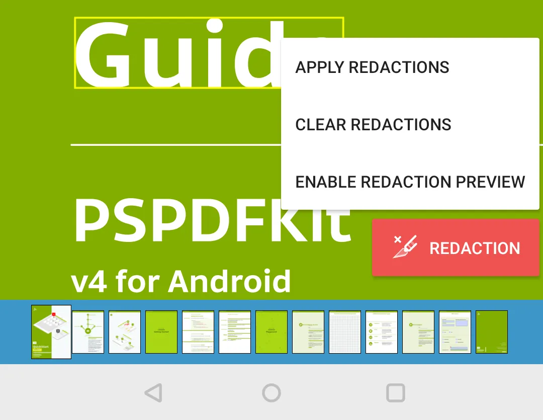 Floating Redaction Info Button