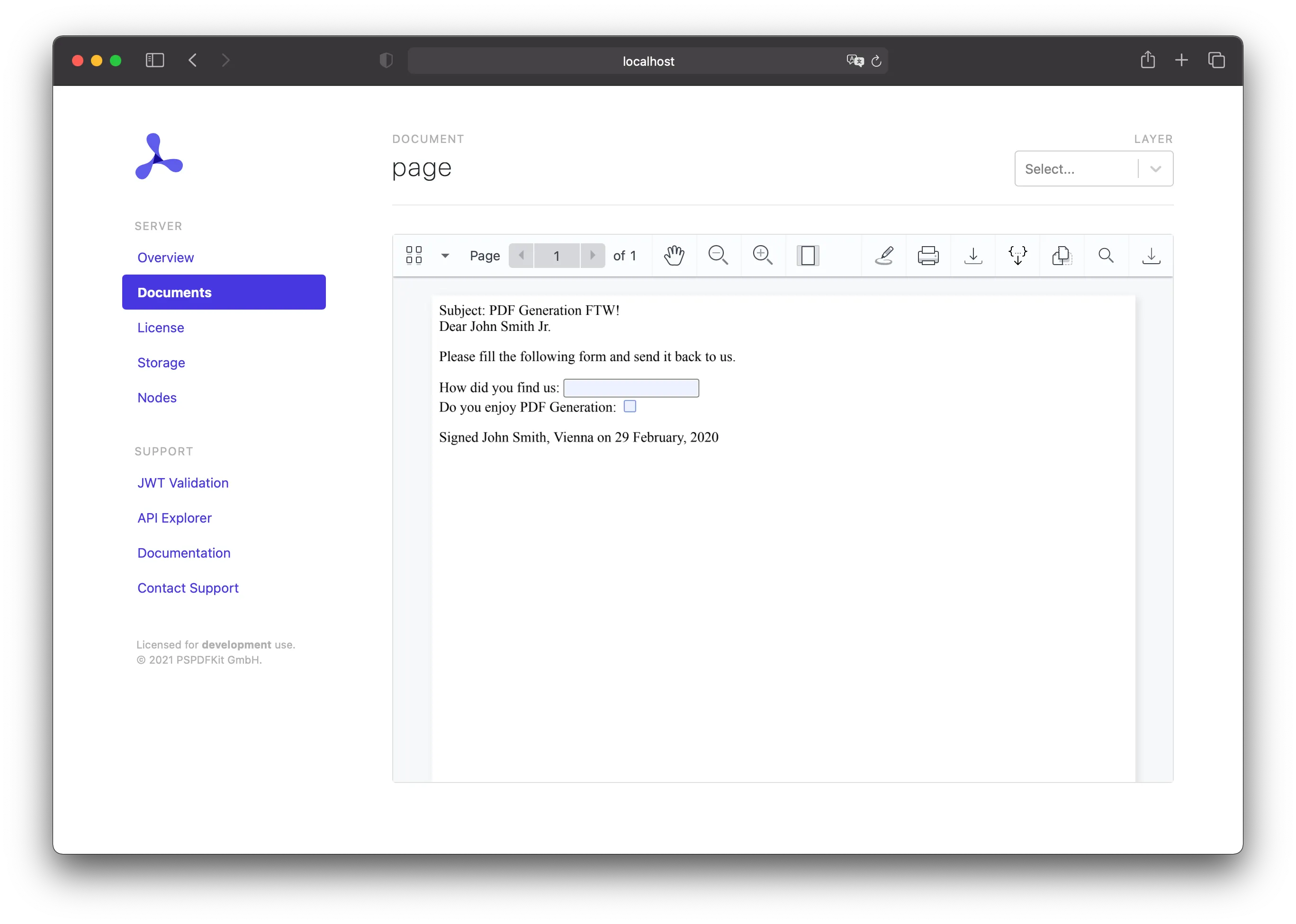 A PDF with forms