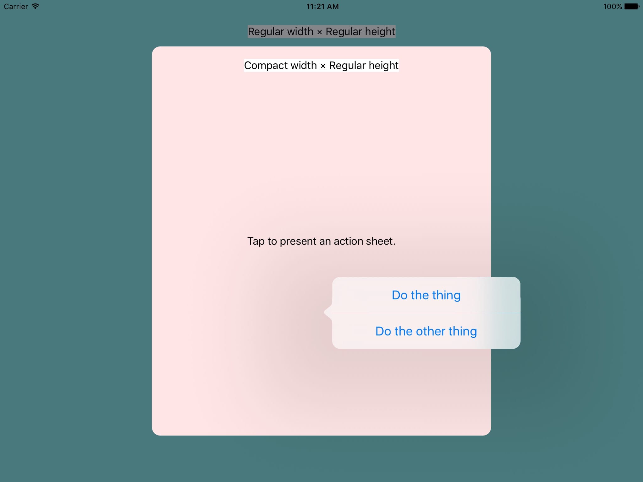 Form sheet presenting action sheet as popover