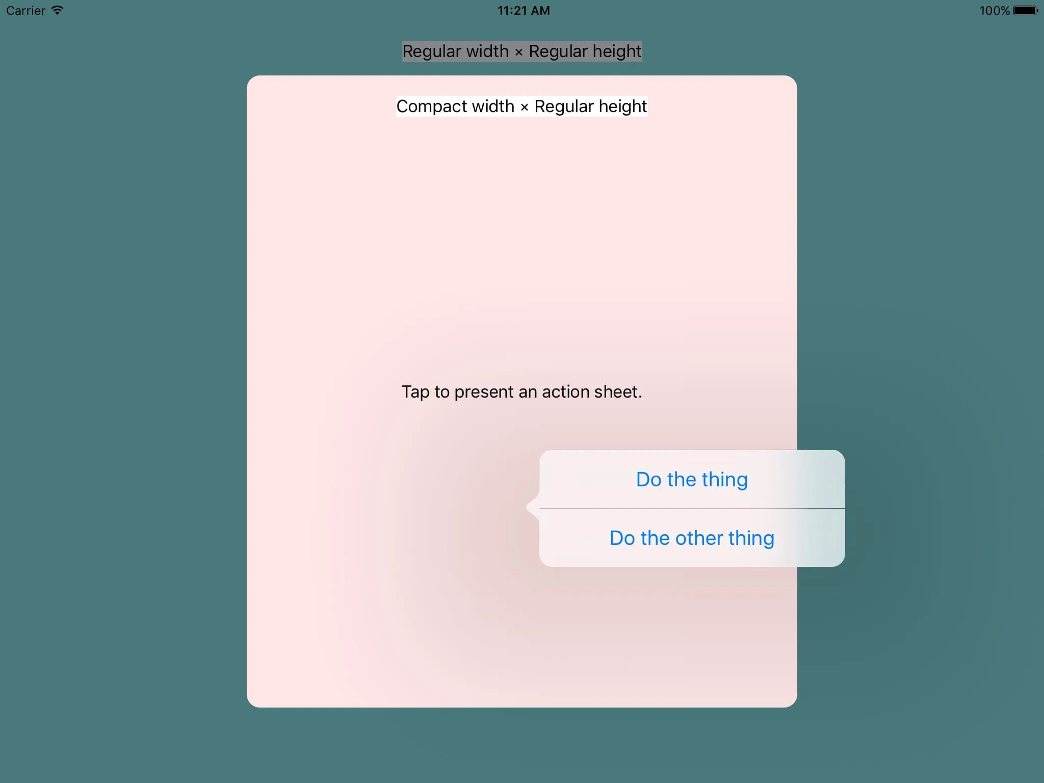 Form sheet presenting action sheet as popover