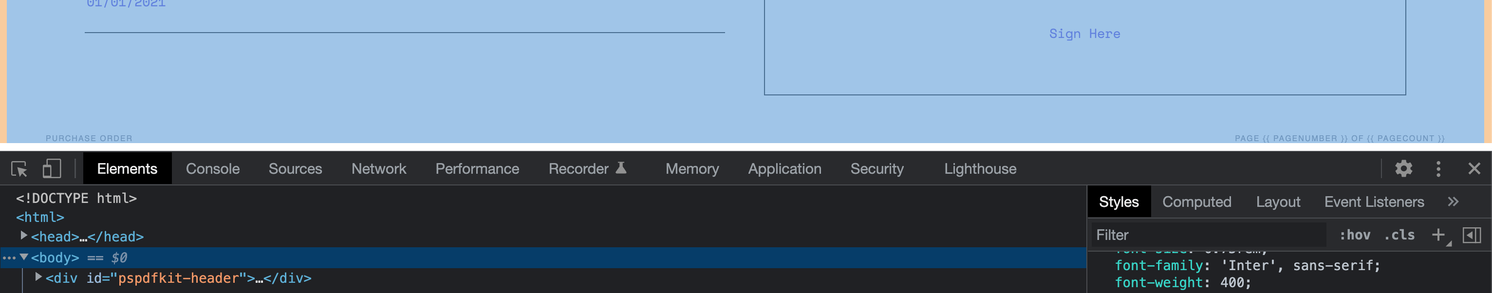 Gap between body element and the document root