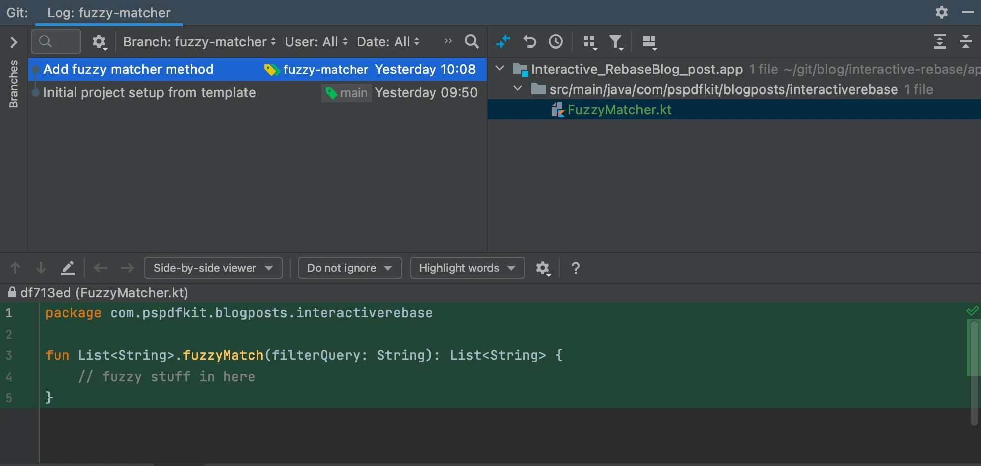Merged commits