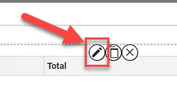 Edit icon for grid configuration