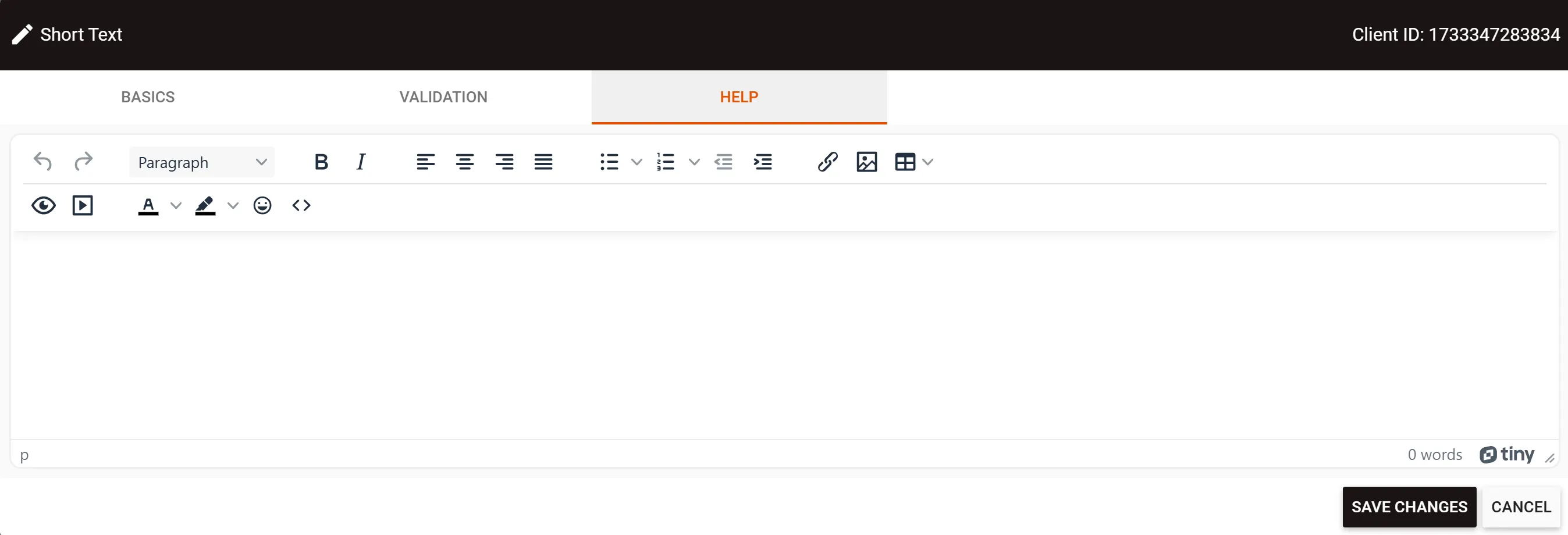 help tab