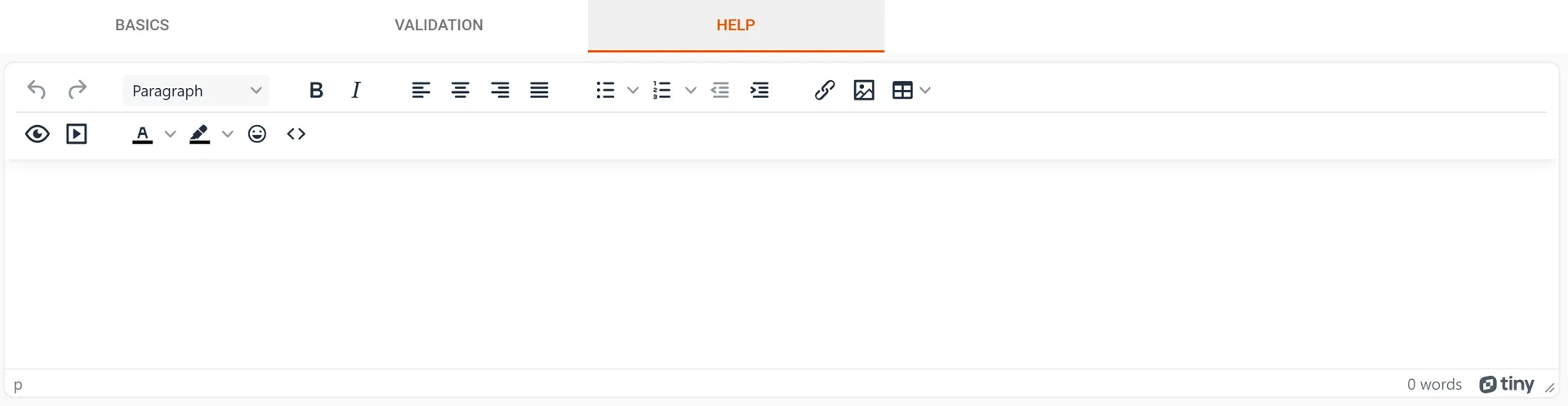 Help tab for adding question mark tooltip text