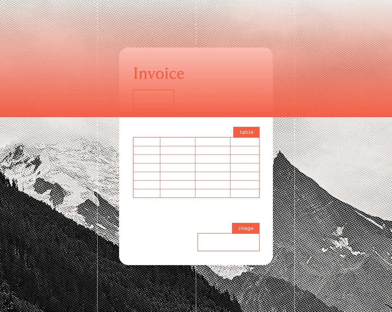 Invoice document transforming into structured JSON output