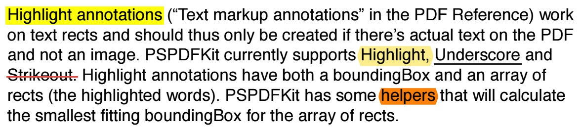 Text Markup Annotations