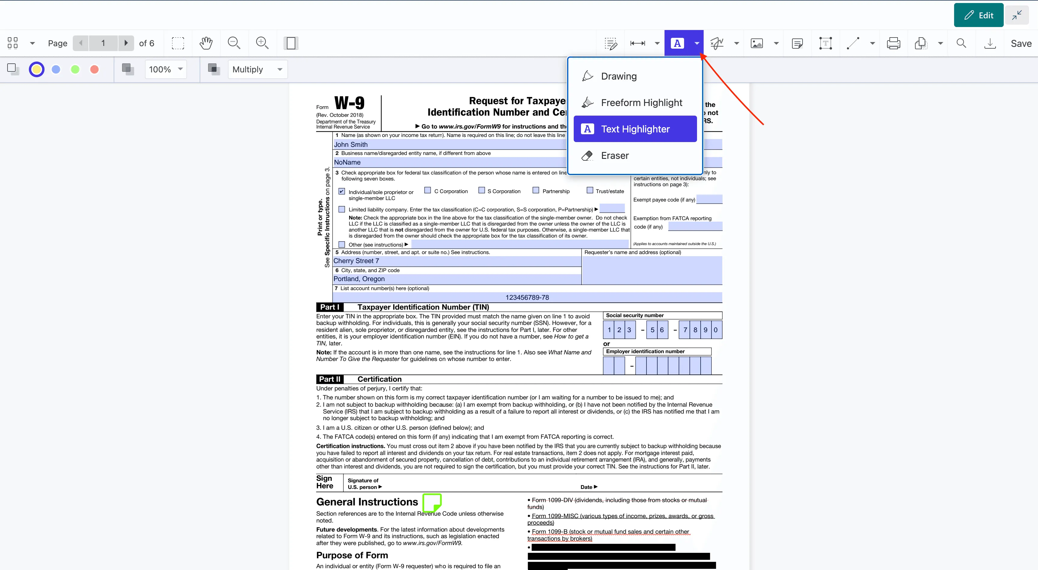 Highlight text in PDFs