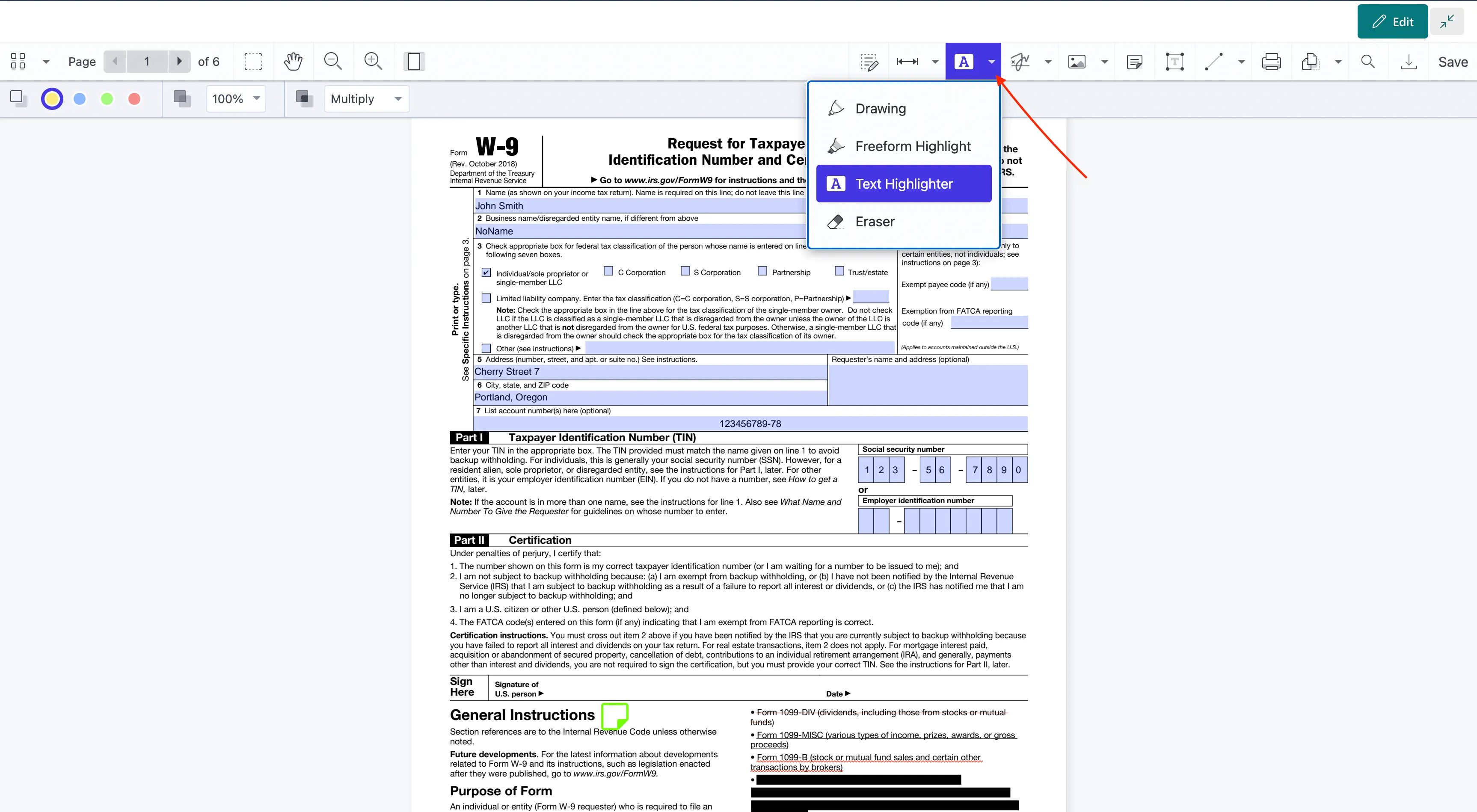 Highlight text in PDFs