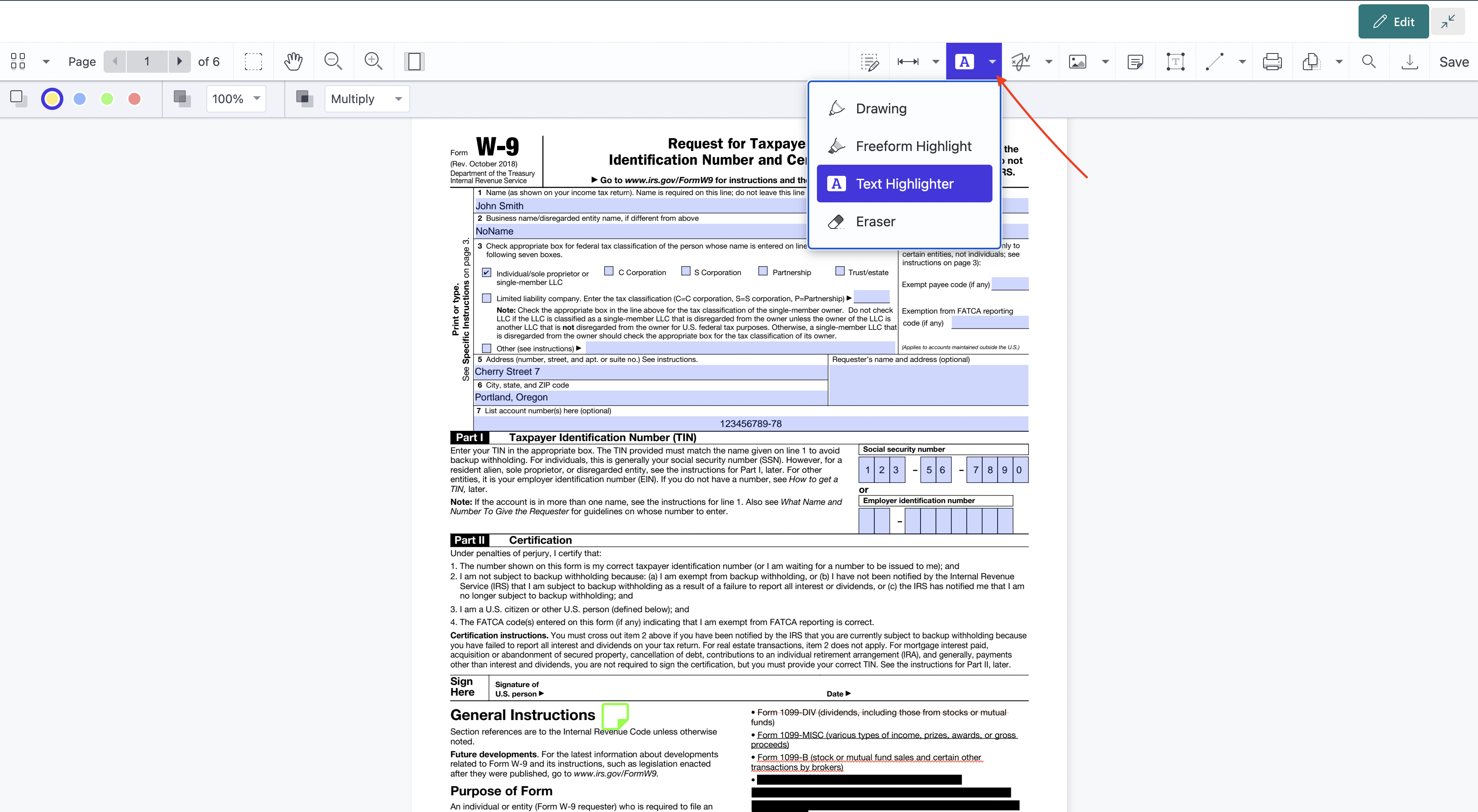 Highlight text in PDFs