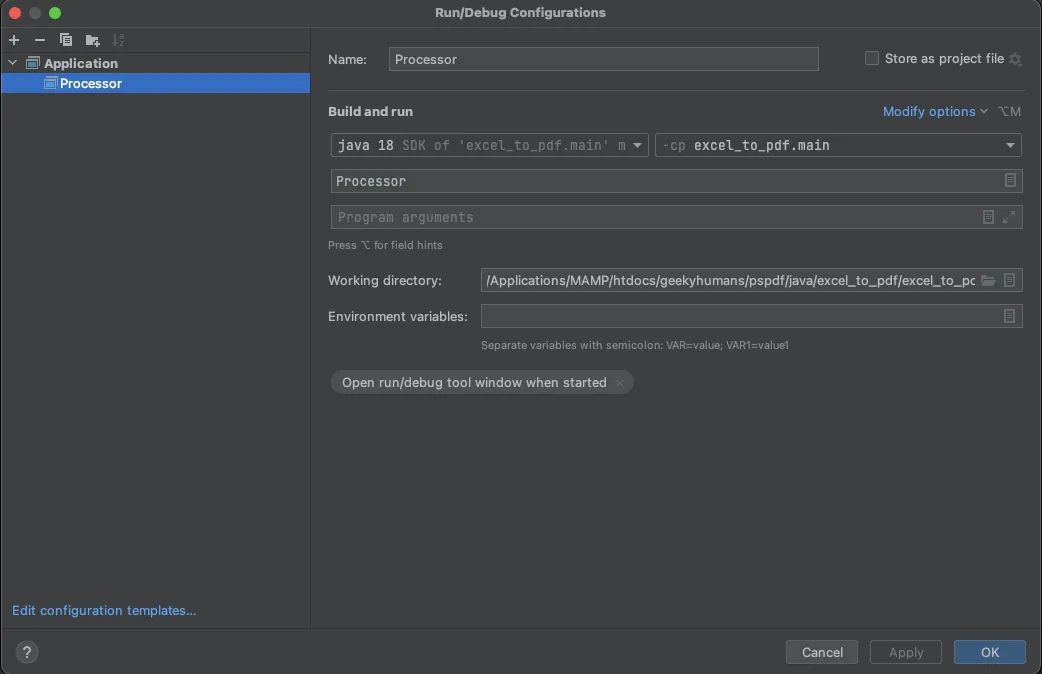 Excel-to-PDF Java API