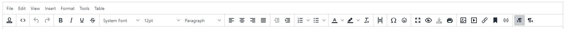 html formatting toolbar