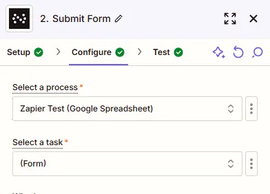 Submit form with Zapier