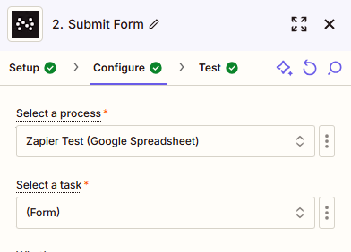 Submit form with Zapier