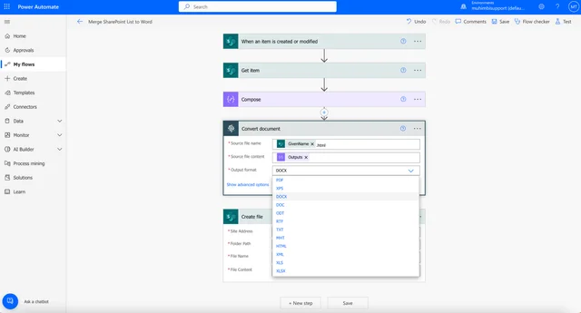 Convert a SharePoint list
