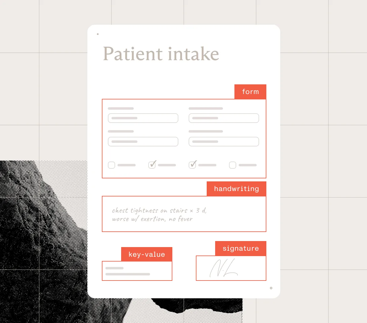 Document being parsed into structured elements