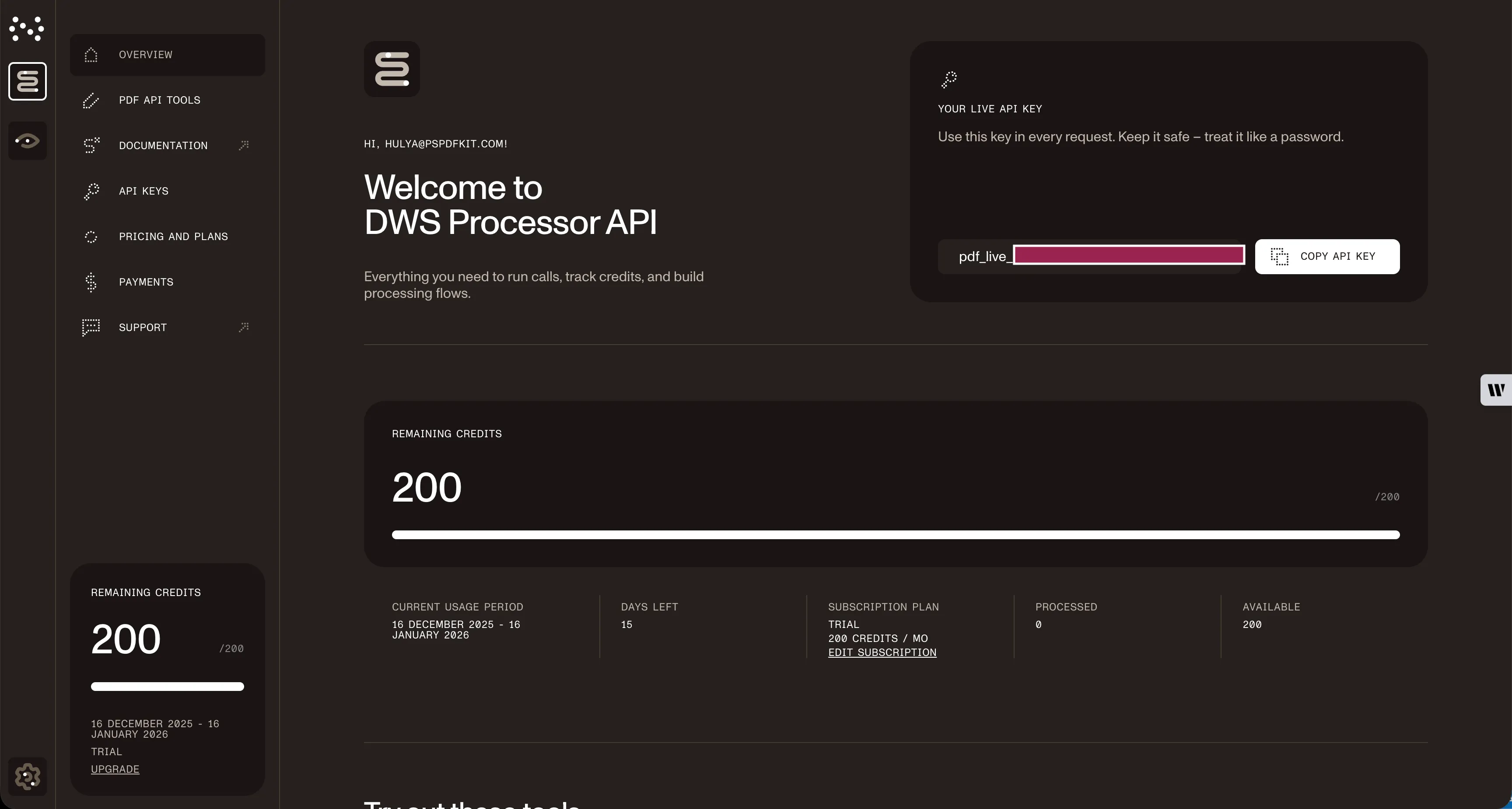 Free plan PSPDFKit API