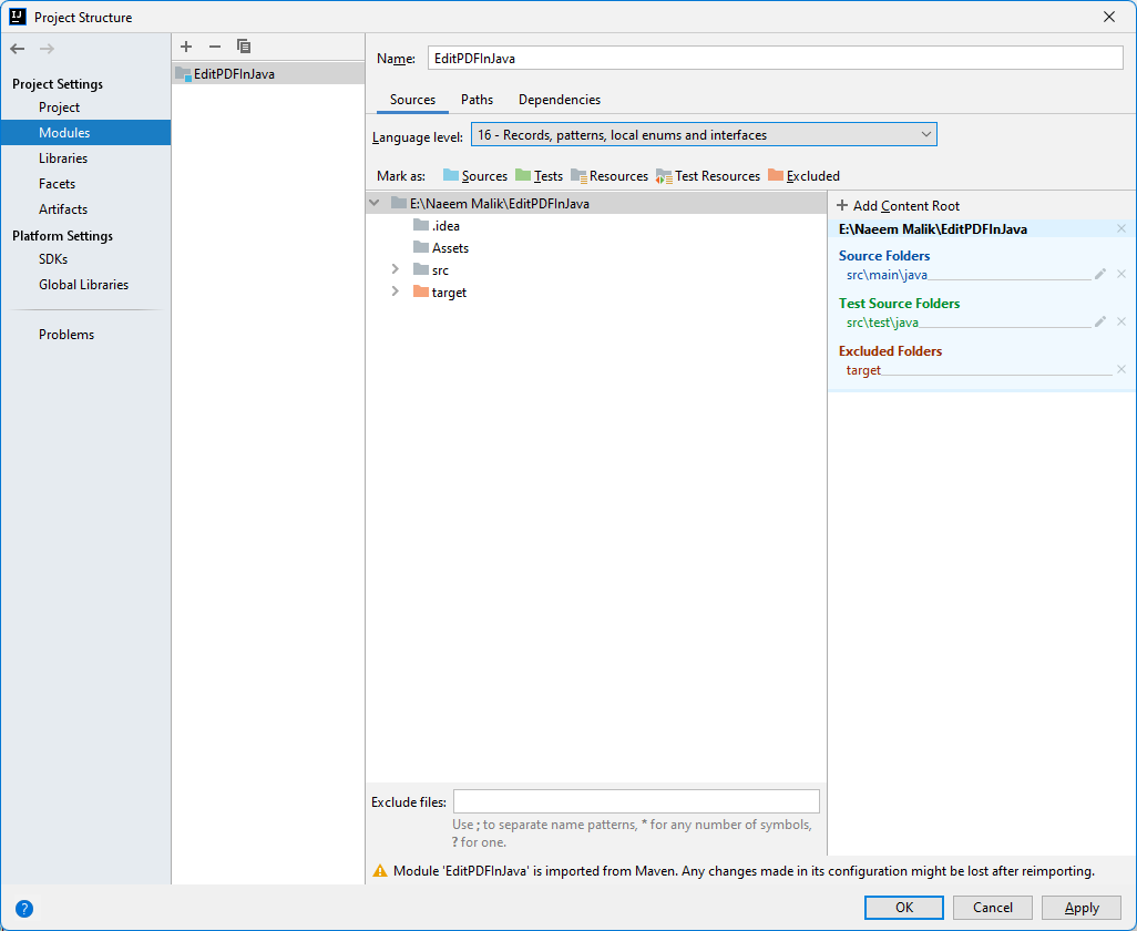 Setting the language Java PDF Editor