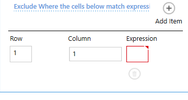 Exclude Cells Below Match Expression