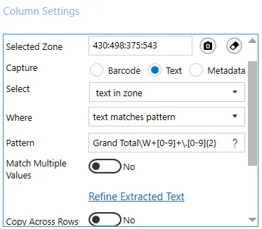 Pattern for Grand Total