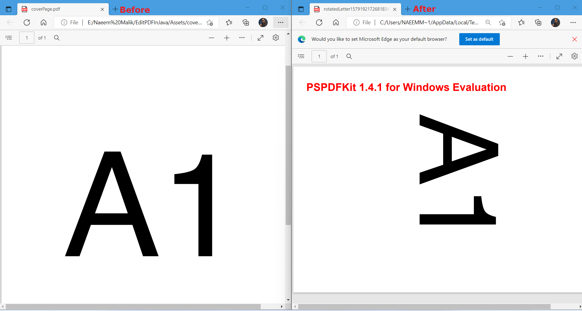 Rotate PDF Page Java Final Result