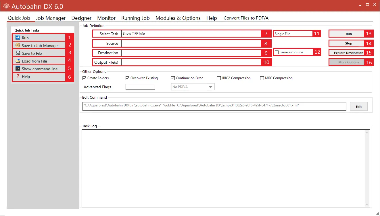 Set up Quick Job Tasks