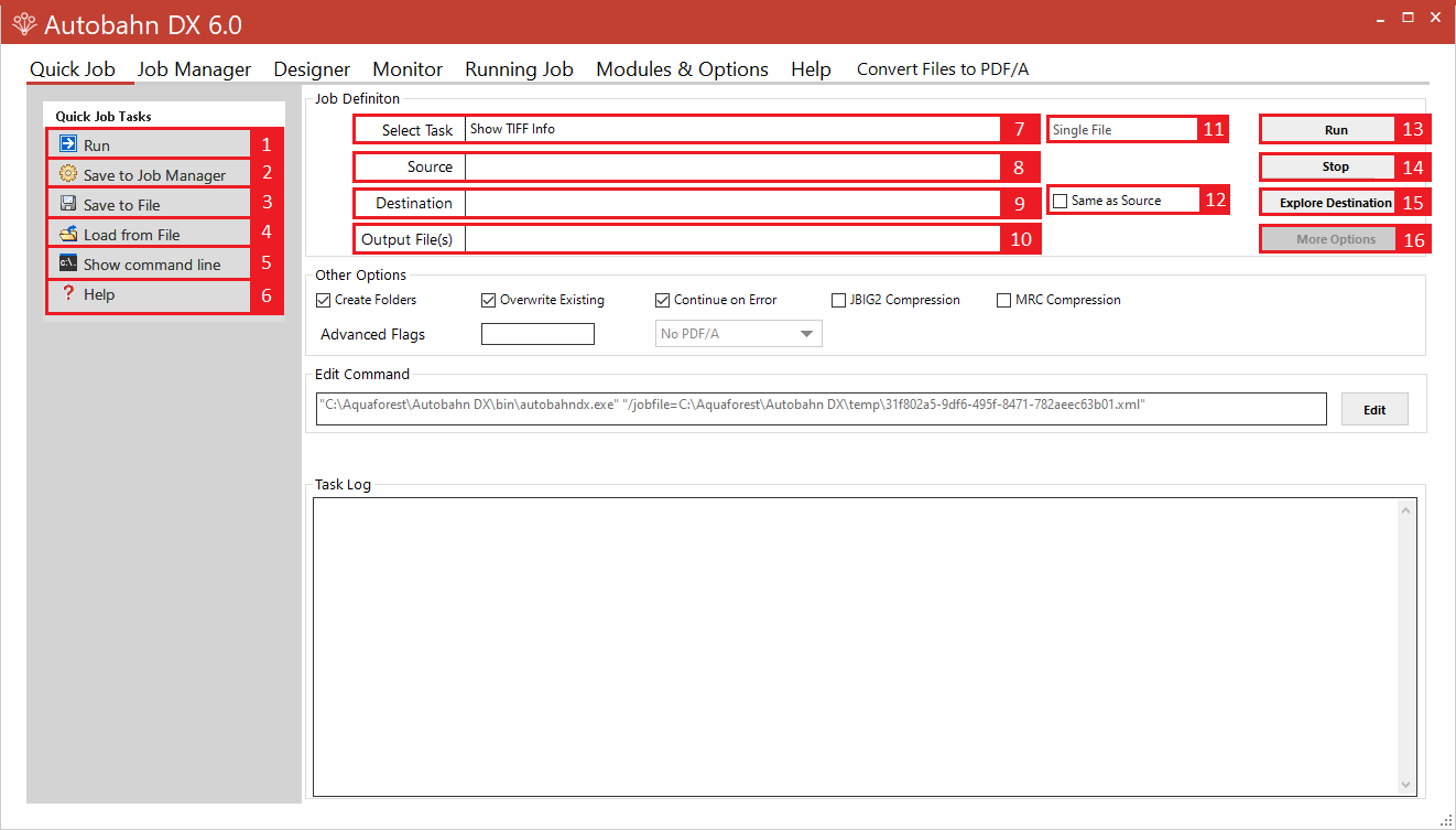Set up Quick Job Tasks