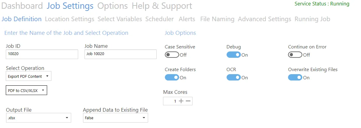 PDF to CSV/XLSX