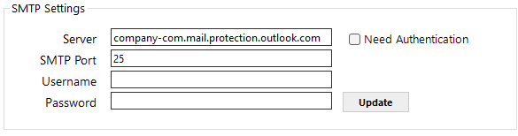SMTP Settings