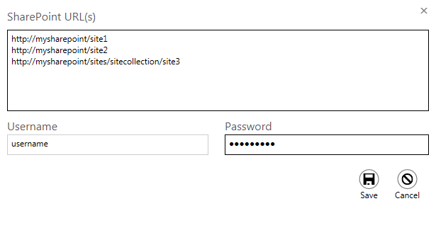 Add New Location wizard showing multiple URL input field