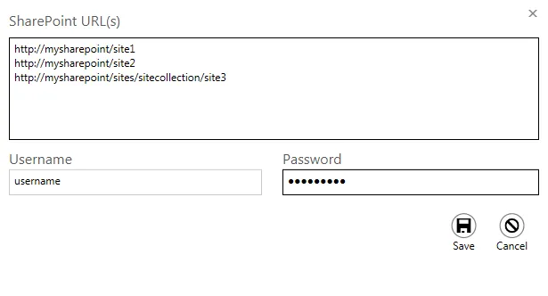 Add New Location wizard showing multiple URL input field