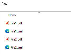 Image showing File1.pdf and File1.xml