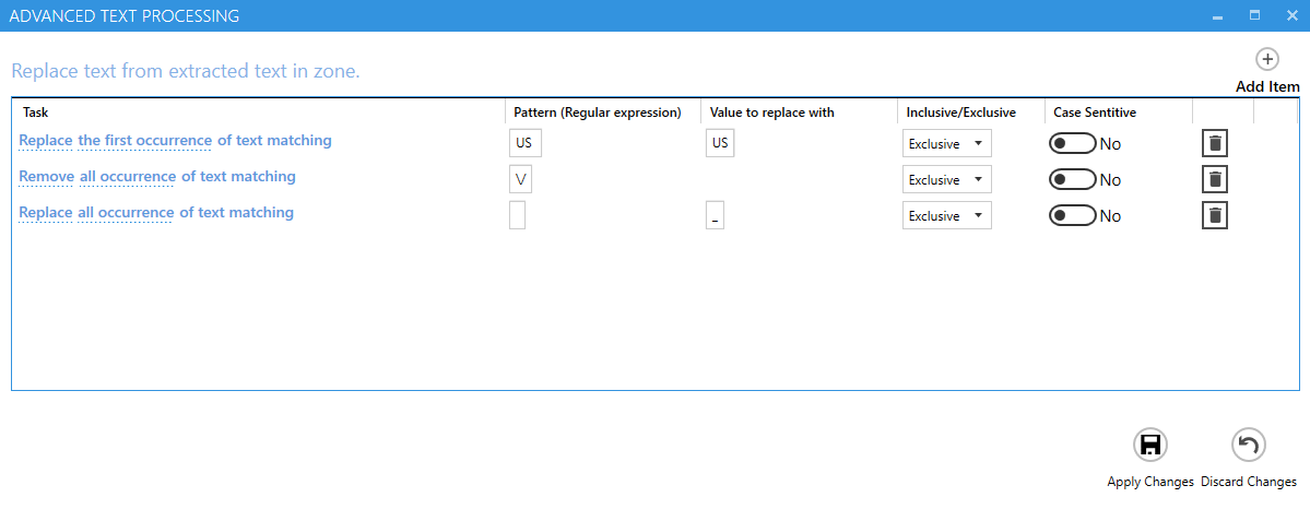 Replace Text From Extracted Text in Zone