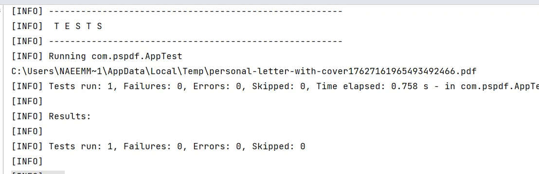 Merge PDF Java Test