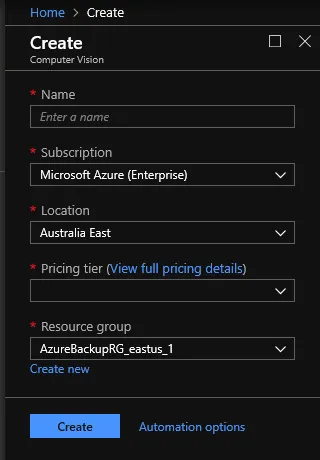 Select or Create a Resource Group