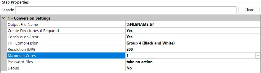 Conversion Settings