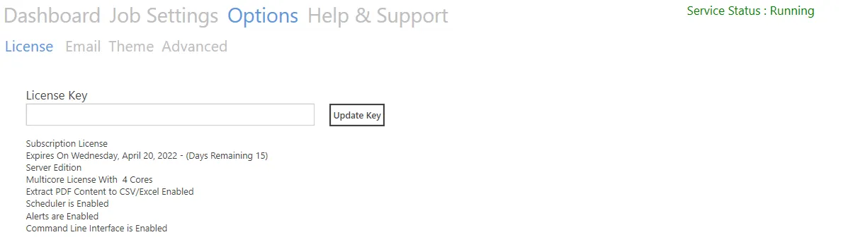 Enter License Key