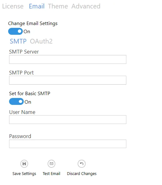 Change Email Settings