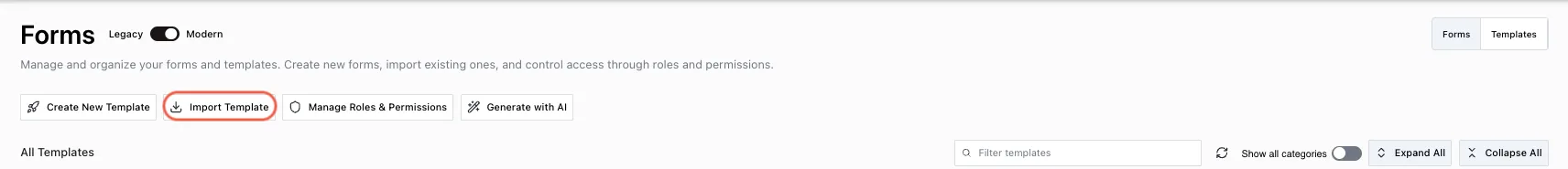 import form template
