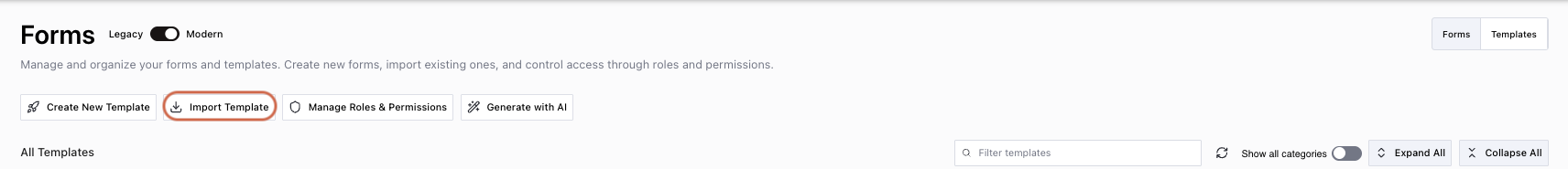 import form template