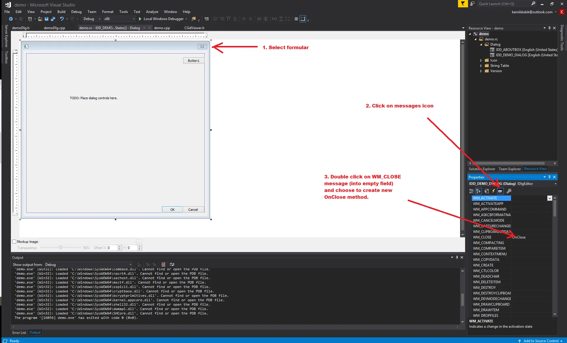 Adding code to dispose of the component