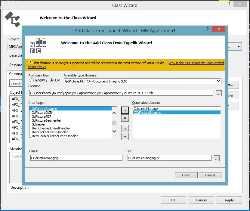 Add class and select interfaces